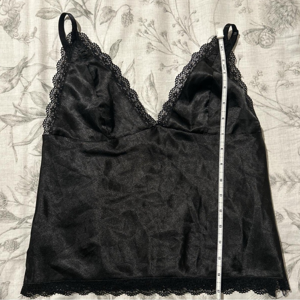 Black Lace Trim Cami Top